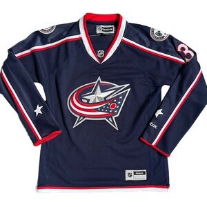 COLUMBUS BLUE JACKETS / NHL / REEBOK NAVY BLUE SETH JONES WOMENS JERSEY SMALL